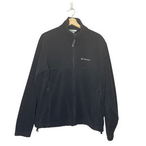 Columbia Fleece Jacket Womens Medium M Black Classic Full Zip Long Sleeve